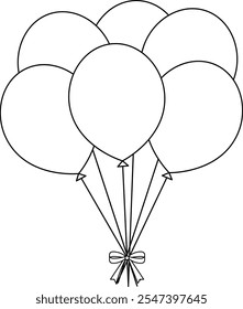 Una ilustración simple y linda de un montón de globos