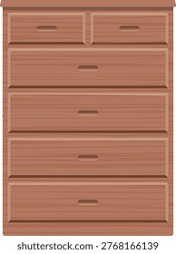 A simple and cute illustration of a chest of drawers.