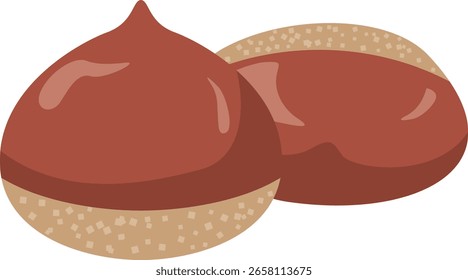 Uma ilustração simples e fofa de castanhas