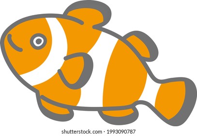 Simple and cute illustration of clownfish