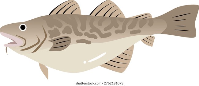 A simple and cute illustration of Cod (Tara). Food and fish vector material.