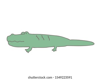 A simple and cute illustration of a crocodile.