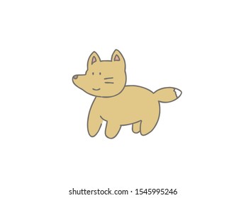 A simple and cute illustration of a fox.
