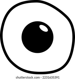 A simple and cute illustration of a fried egg