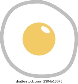 A simple and cute illustration of a fried egg