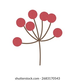 Una ilustración simple y linda de bayas de acebo