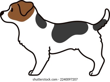 Ilustración simple y linda de Jack Russell Terrier a la vista lateral