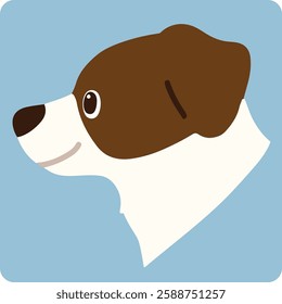 Simple and cute illustration of Jack Russell Terrier in side view no outlines