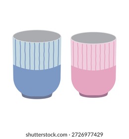 Simples e bonito material de ilustração de uma xícara de chá de marido e mulher