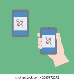 Simple And Cute Illustration Of Qr Payment