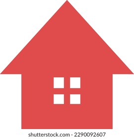 simple and cute illustration of red house