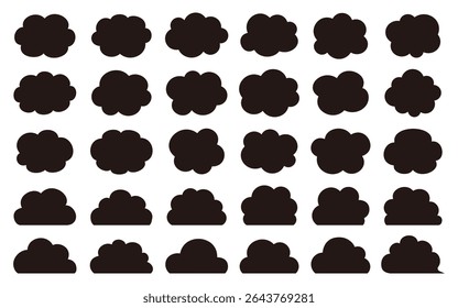 A simple and cute illustration set with a cloud motif. It can be used for a wide range of purposes, such as sky and weather themed designs, pop backgrounds, UI parts, etc.