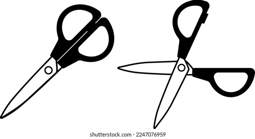 Simple and cute illustration set of scissors