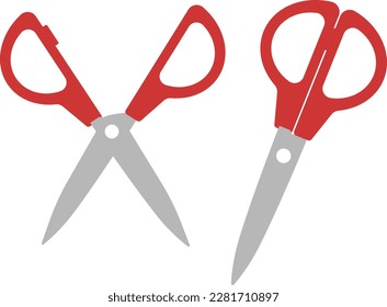 Simple and cute illustration set of scissors