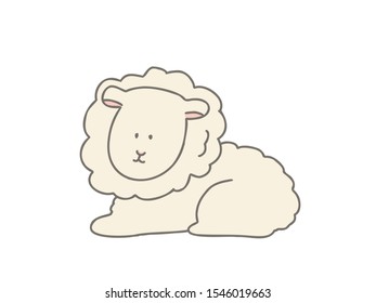A simple and cute illustration of a sheep.
