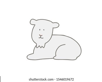 A simple and cute illustration of a sheep.
