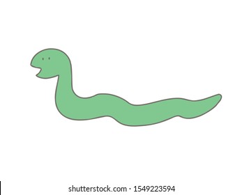A simple and cute illustration of a snake.