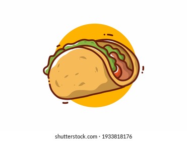 Simple Cute Illustration Of Taco Design