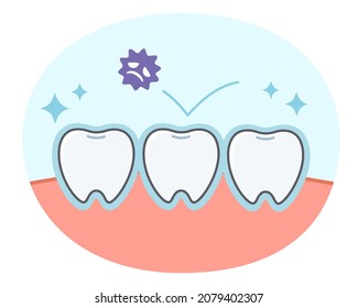 Simple and cute illustration of teeth and gums