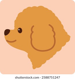 Simple and cute illustration of Toy Poodle in side view no outlines