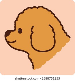 Simple and cute illustration of Toy Poodle in side view