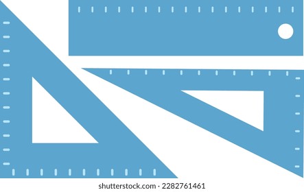Simple and cute illustrations of rulers and rulers