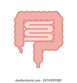 Simple and cute intestine line drawing icon