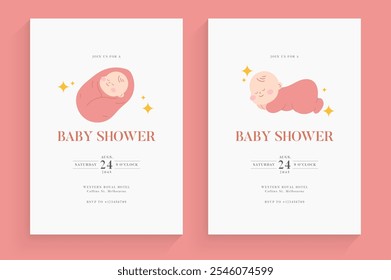 Einfache und süße Einladung für Baby-Dusche-Party