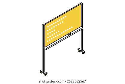 Simple y lindo arte de línea isométrica en pizarra blanca, Ilustración vectorial