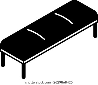 Simple and cute isometric line art illustration of a long bamboo in a waiting room, Vector Illustration
