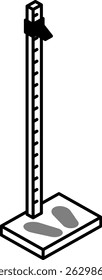 Ilustración de arte de línea isométrica simple y linda de un medidor de altura, Ilustración vectorial