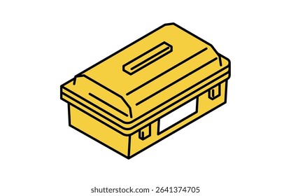 Simple and cute isometric line icon of toolbox for car maintenance and mechanical tools illustration, Vector Illustration