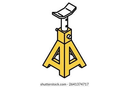 Simple and cute isometric line icon of jack stand for car maintenance safety equipment illustration, Vector Illustration