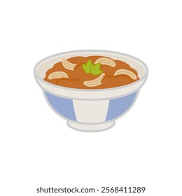 Simple and cute Japanese food icon: Gyudon