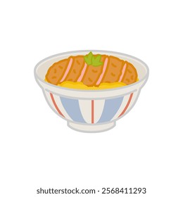 Simple and cute Japanese food icon: Katsudon