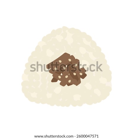 Simple cute kelp rice ball illustration material