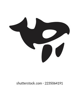 simple and cute killer whale logo vector