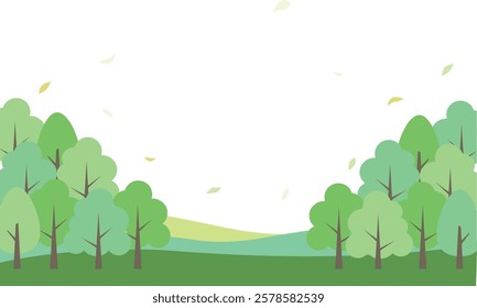 Simple and cute landscape vector illustration background material