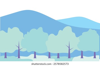 Simple and cute landscape vector illustration background material