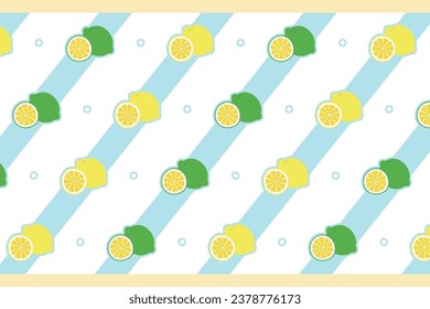 Simple cute lemon slice illustration background vector