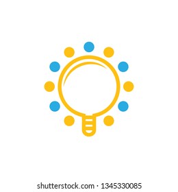 simple cute light bulb dots design logo vector