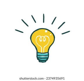 Simple and cute light bulb illustration.