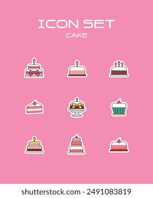 Simple cute line icon Cake