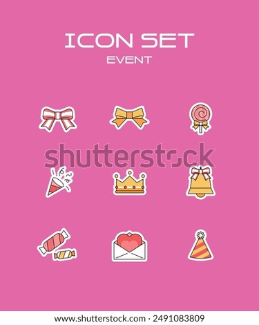 Simple cute line icon Event