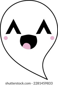 Simple cute little ghost emoji halloween character