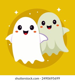 Simple Cute Little Ghost Smiling