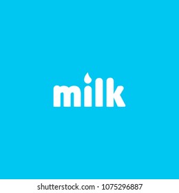 A simple cute logo for the brand of cow milk. Vector flat icon illustration