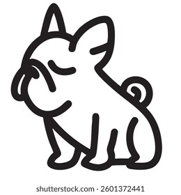 A simple and cute logo design featuring stylized dog, showcasing its playful nature and charm. This logo captures essence of companionship and joy that pets bring to our lives