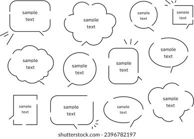Einfache und süße locker geformte Sprechblase-Set