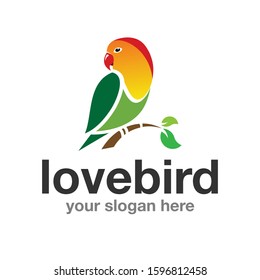 Simple cute love bird logo